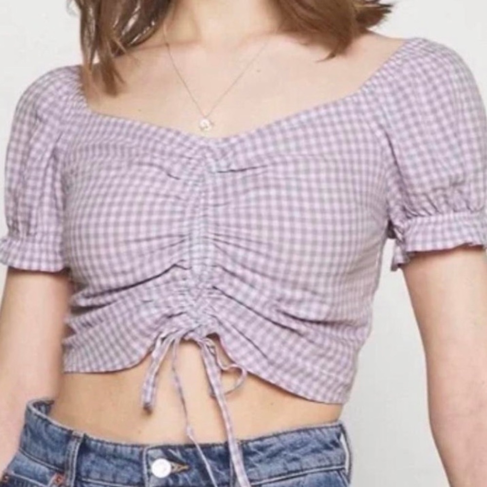 Hollister Purple Gingham Two-Piece Shorts Set